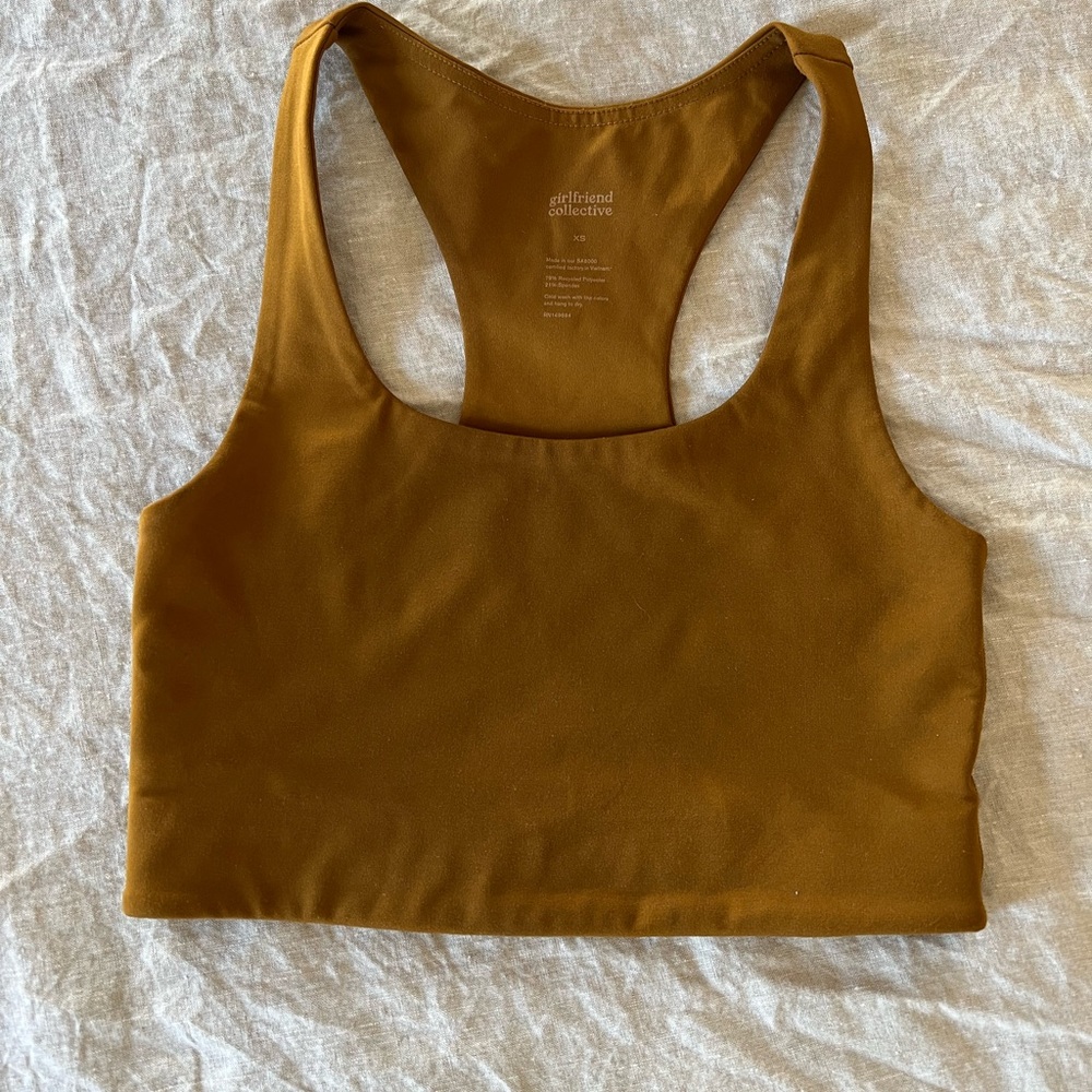 girlfriend collective paloma bra saddle